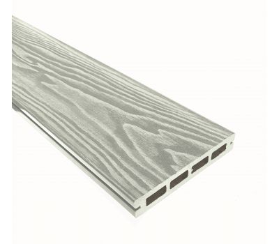 Террасная доска Смарт 3D Пустотелая с пазом Дуб беленый от производителя  Terrapol по цене 778 р