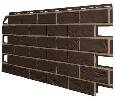 Фасадные панели (Цокольный Сайдинг) VOX Vilo Brick Тёмно-коричневый от производителя  Vox по цене 618 р