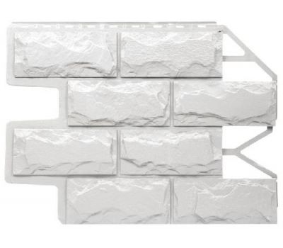 Фасадные панели (цокольный сайдинг) Блок - Молочно-белый от производителя  Fineber по цене 522 р