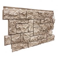 Фасадные панели (цокольный сайдинг) коллекция камень дикий- Песочный Фасадные панели (цокольный сайдинг) коллекция камень дикий- Песочный