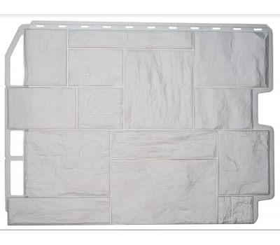 Фасадные панели (цокольный сайдинг) коллекция ТУФ - Белый от производителя  Fineber по цене 426 р