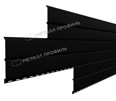 Металлический сайдинг Lбрус-15х240 (VikingMP E-20-9005-0.5) Черный темный от производителя  Металл Профиль по цене 1 392 р