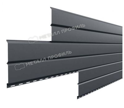 Металлический сайдинг Lбрус-15х240 NormanMP (ПЭ-01-7024-0.5) Серый графит от производителя  Металл Профиль по цене 503 р