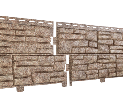 Фасадная панель Стоун Хаус Сланец Бурый от производителя  Ю-Пласт по цене 378 р